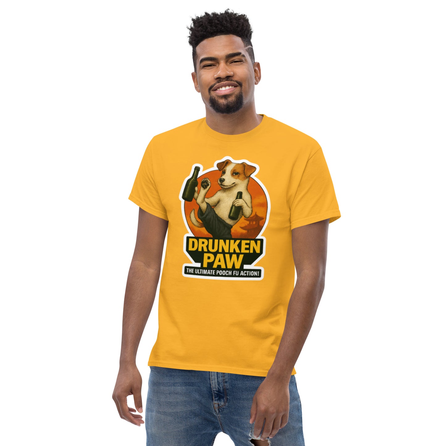 Kung-Fur Cinema Style T-Shirt mit tierischem Martial-Arts Design