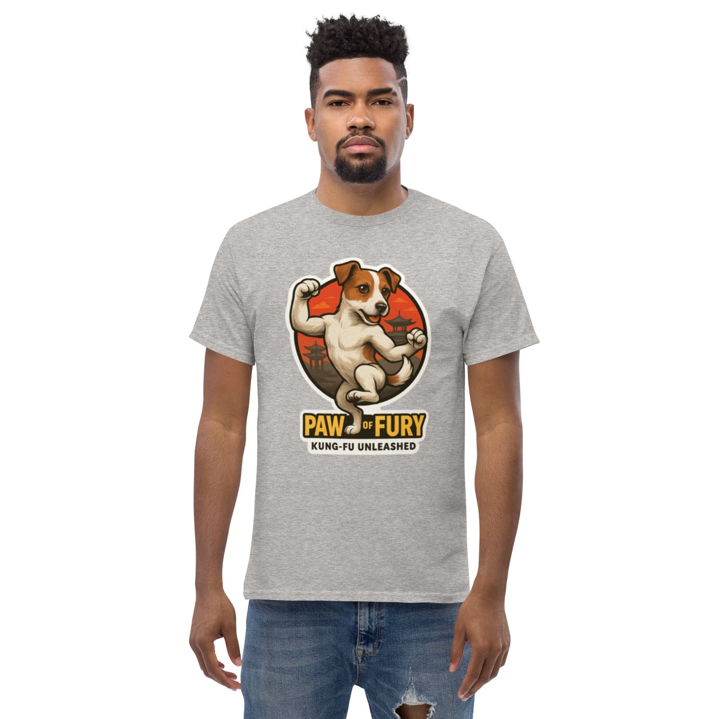 Kung-Fur Cinema Style T-Shirt mit tierischem Martial-Arts Design