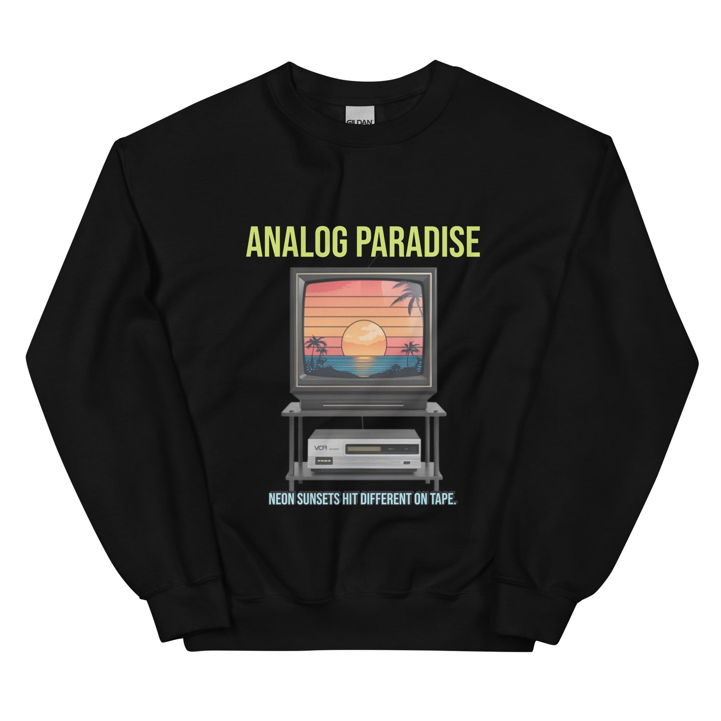 Synthwave Retro Sweater mit Neonfarben