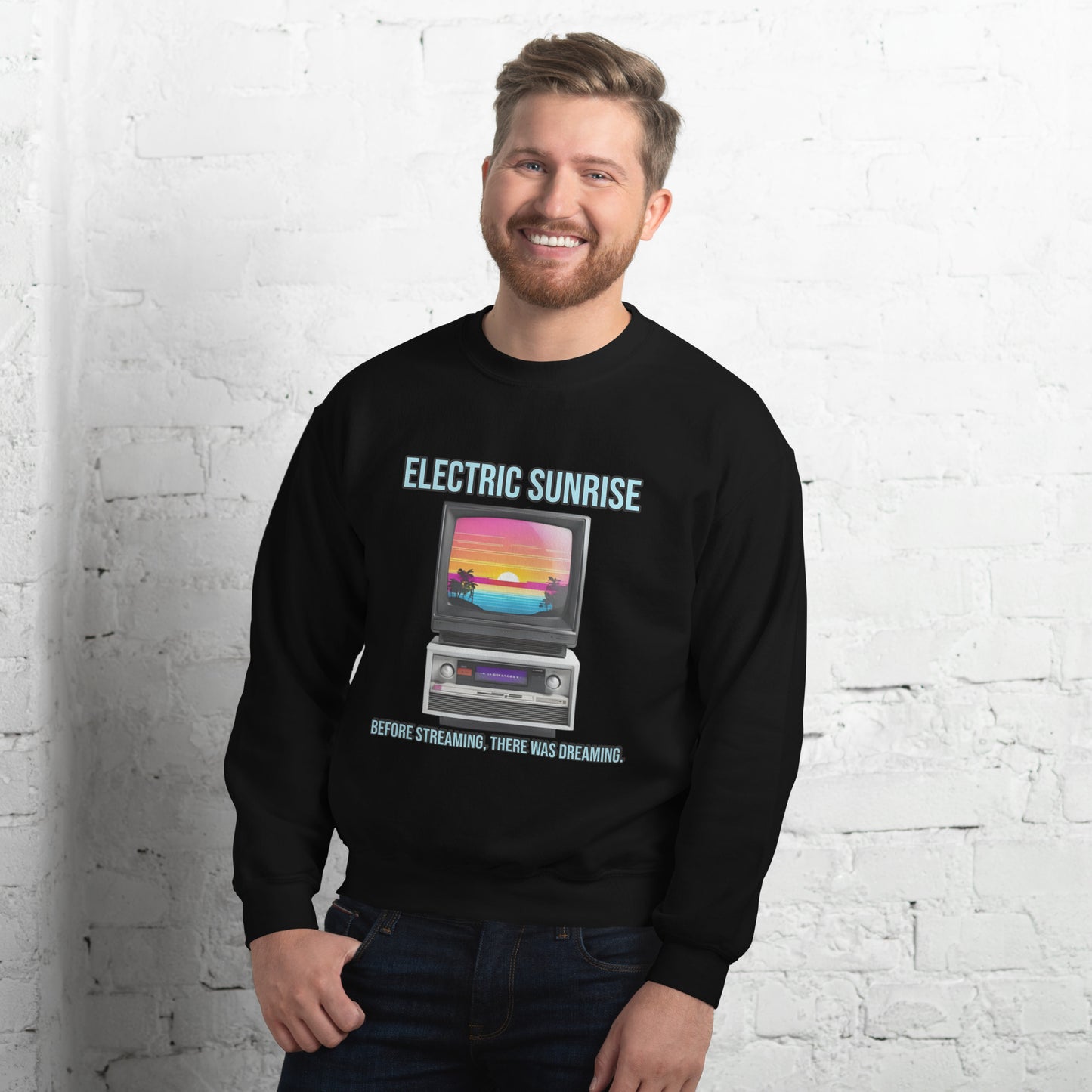 Synthwave Retro Sweater mit Neonfarben