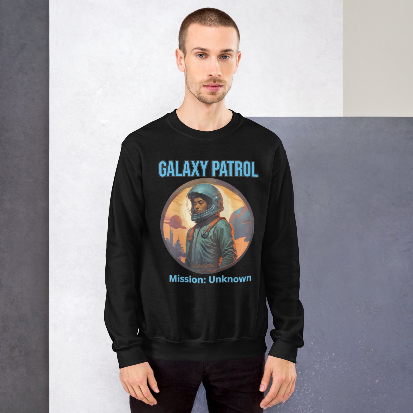 Space Age Sweater mit futuristischem Look