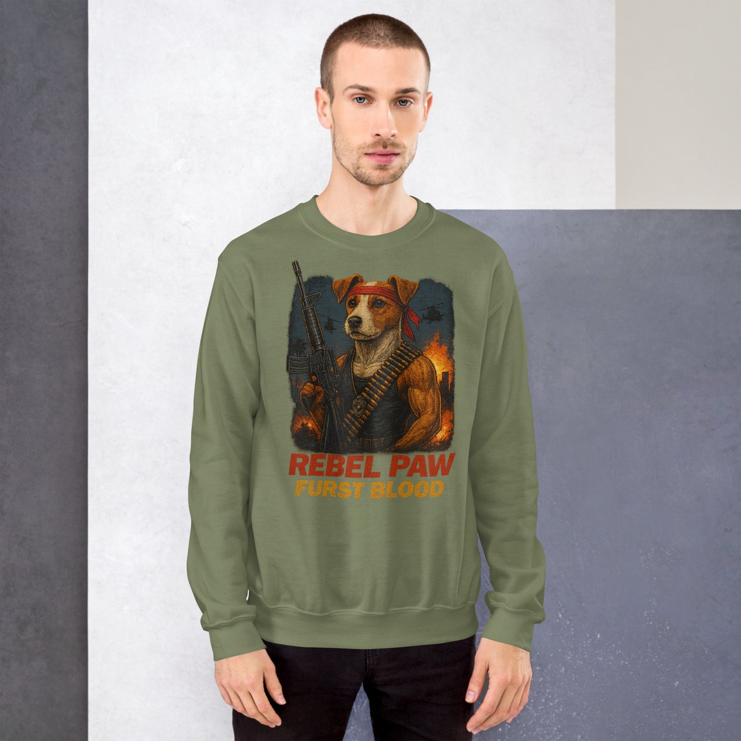 Animal Action Classics Sweater mit Retro-Actionhelden