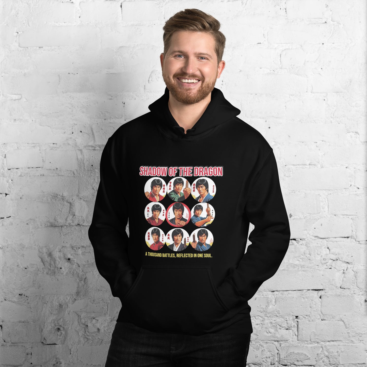 Kung-Fu Style Hoodie mit Retro-Charakter