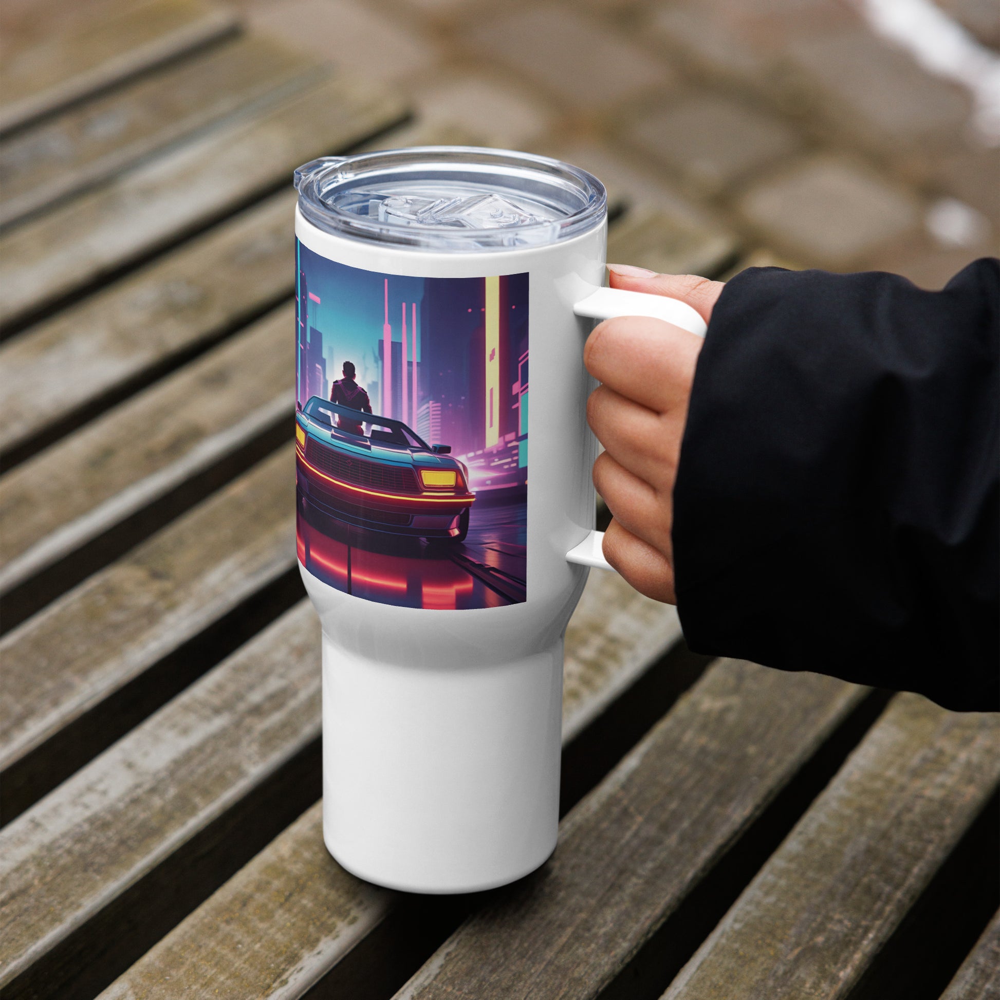 Reisebecher mit Retrofolks Prints für unterwegs
