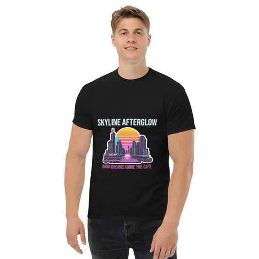 Synthwave T-Shirt mit Neonfarben und Retro-Motiven
