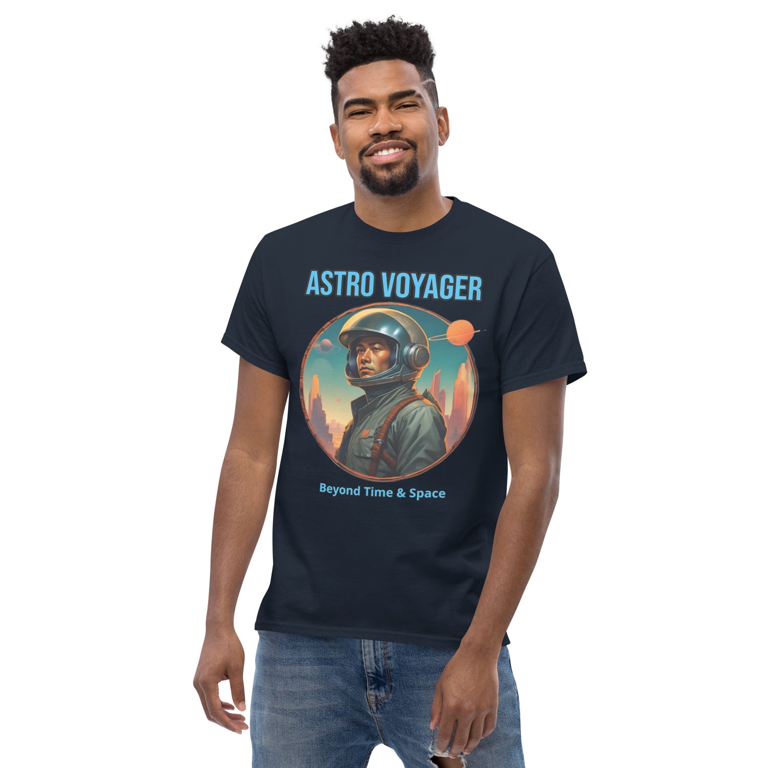 Futuristisches Sci-Fi T-Shirt mit Retrofolks Design
