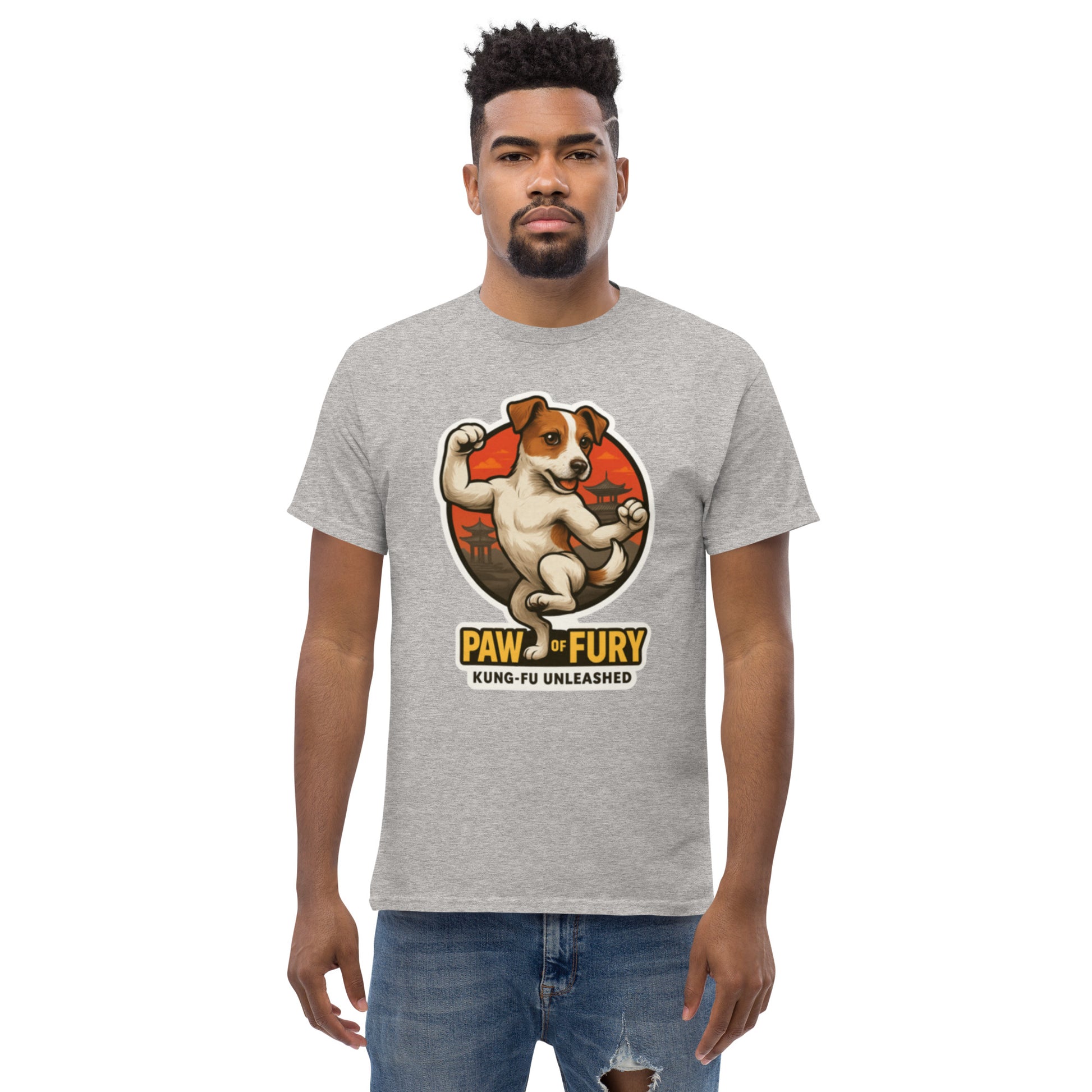 Kung-Fur Cinema Style T-Shirt mit tierischem Martial-Arts Design
