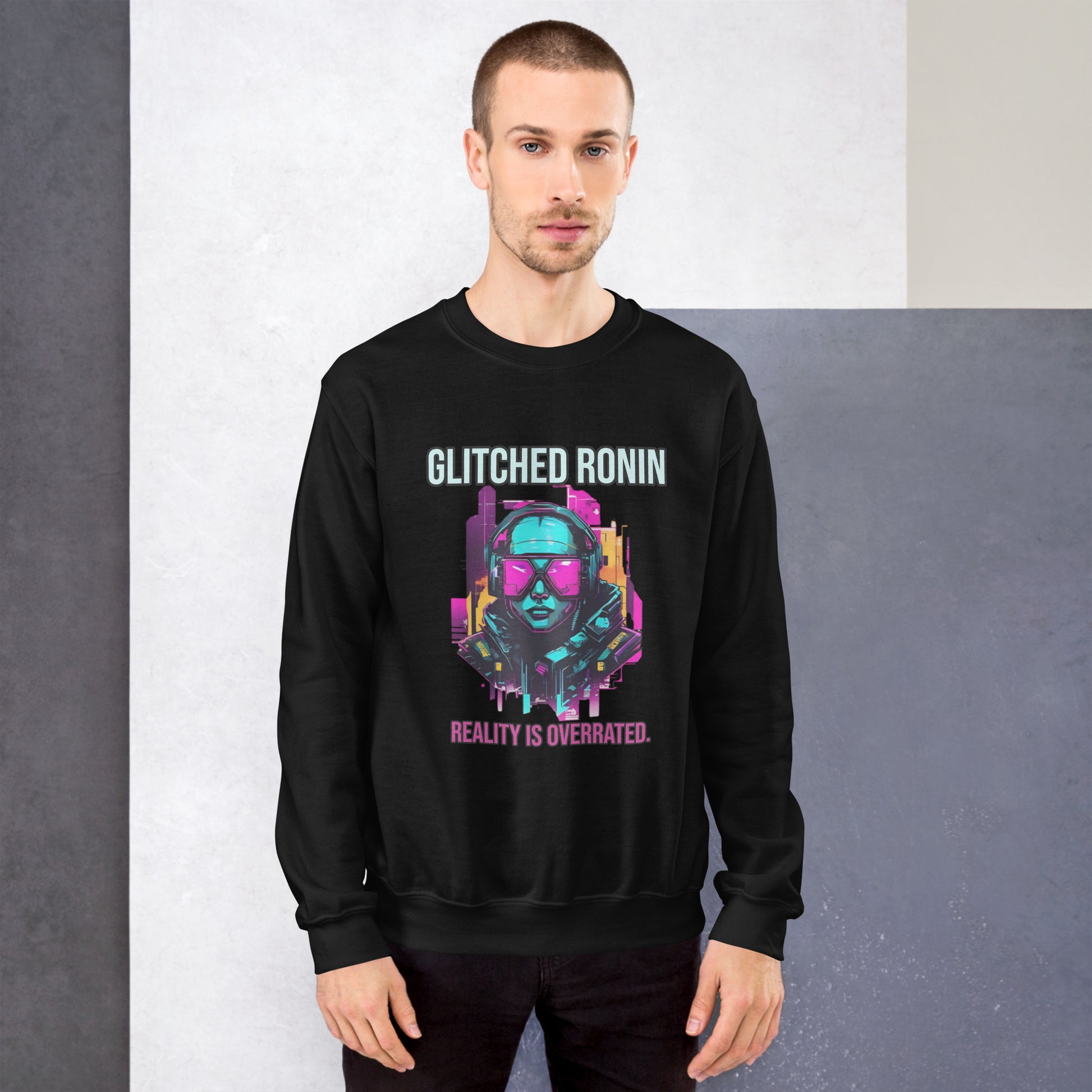 Synthwave Retro Sweater mit Neonfarben
