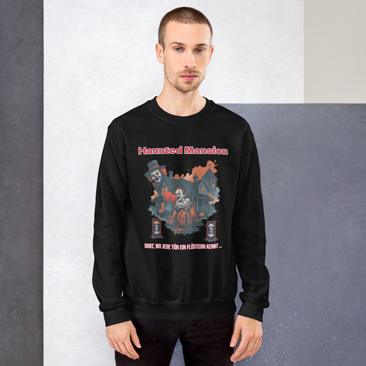 Retrofolks Sweater mit Spukhaus im düsteren Stil