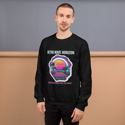 Synthwave Retro Sweater mit Neonfarben

