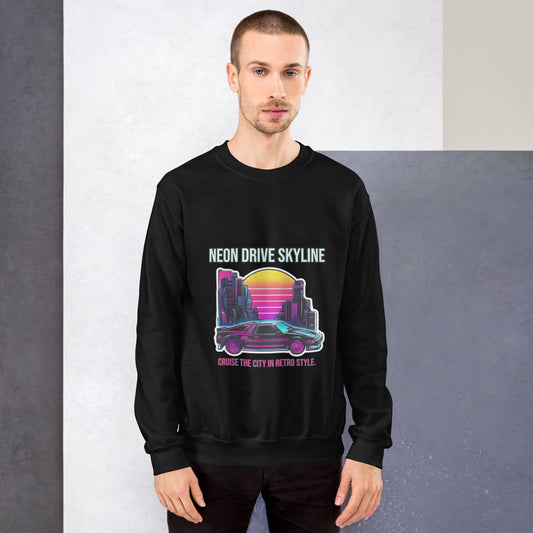 Synthwave Retro Sweater mit Neonfarben
