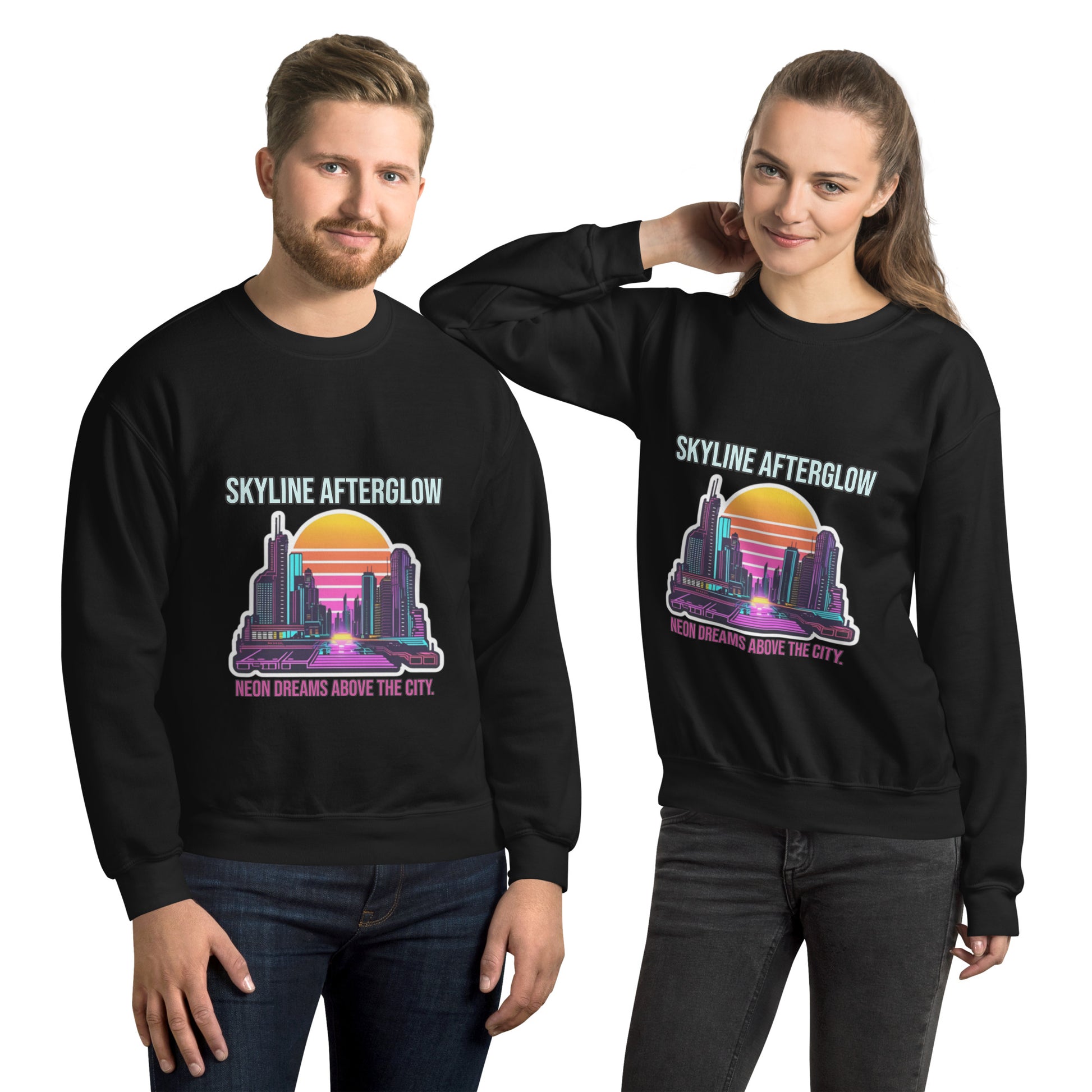 Synthwave Retro Sweater mit Neonfarben
