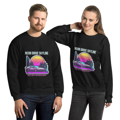 Synthwave Retro Sweater mit Neonfarben

