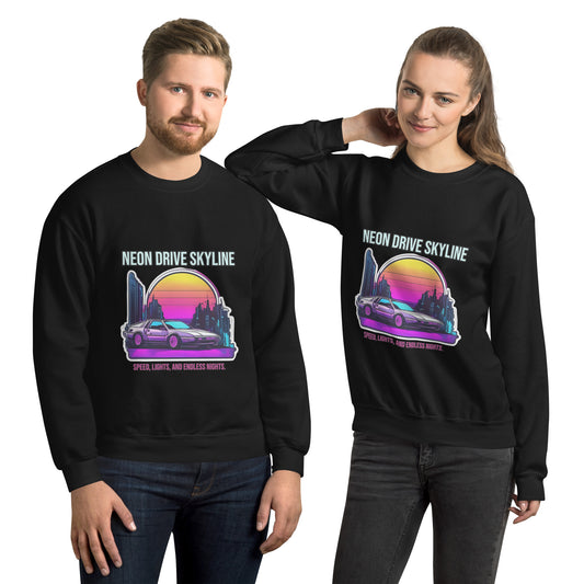 Synthwave Retro Sweater mit Neonfarben
