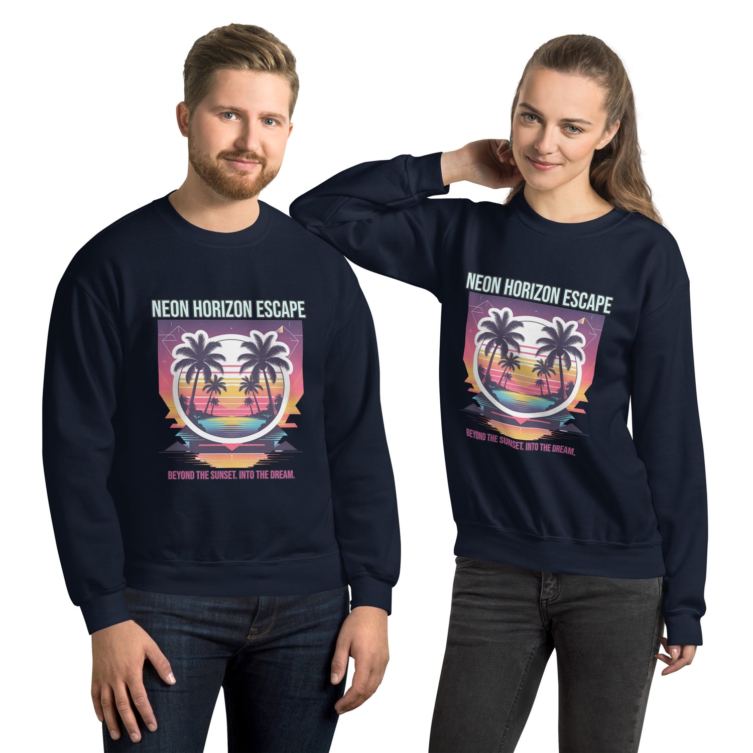 Synthwave Retro Sweater mit Neonfarben
