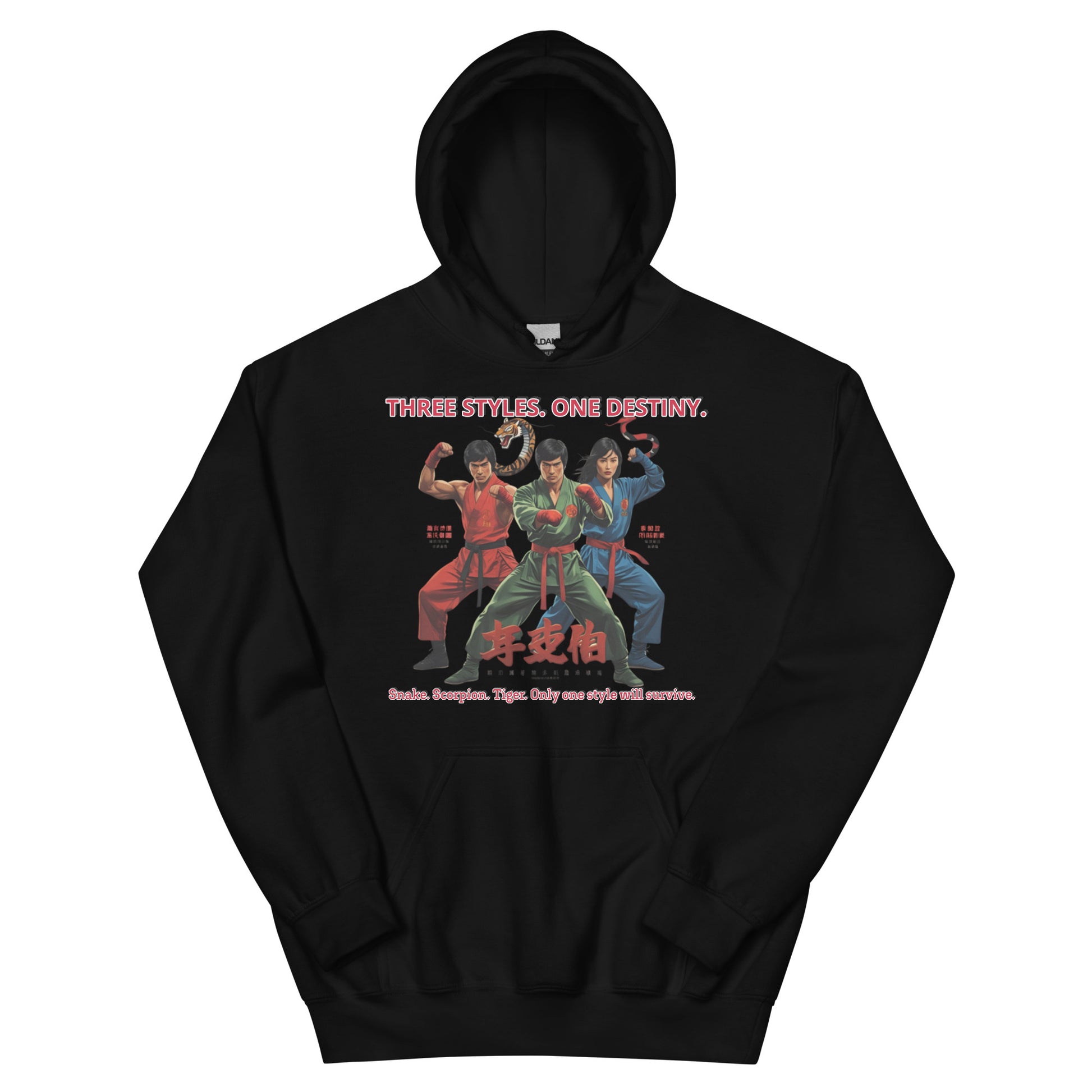 Kung-Fu Style Sweater mit Retro-Charakter
