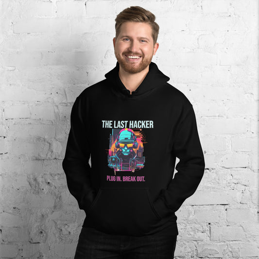 Synthwave Retro Hoodie mit Neonfarben und Retro-Motiven
