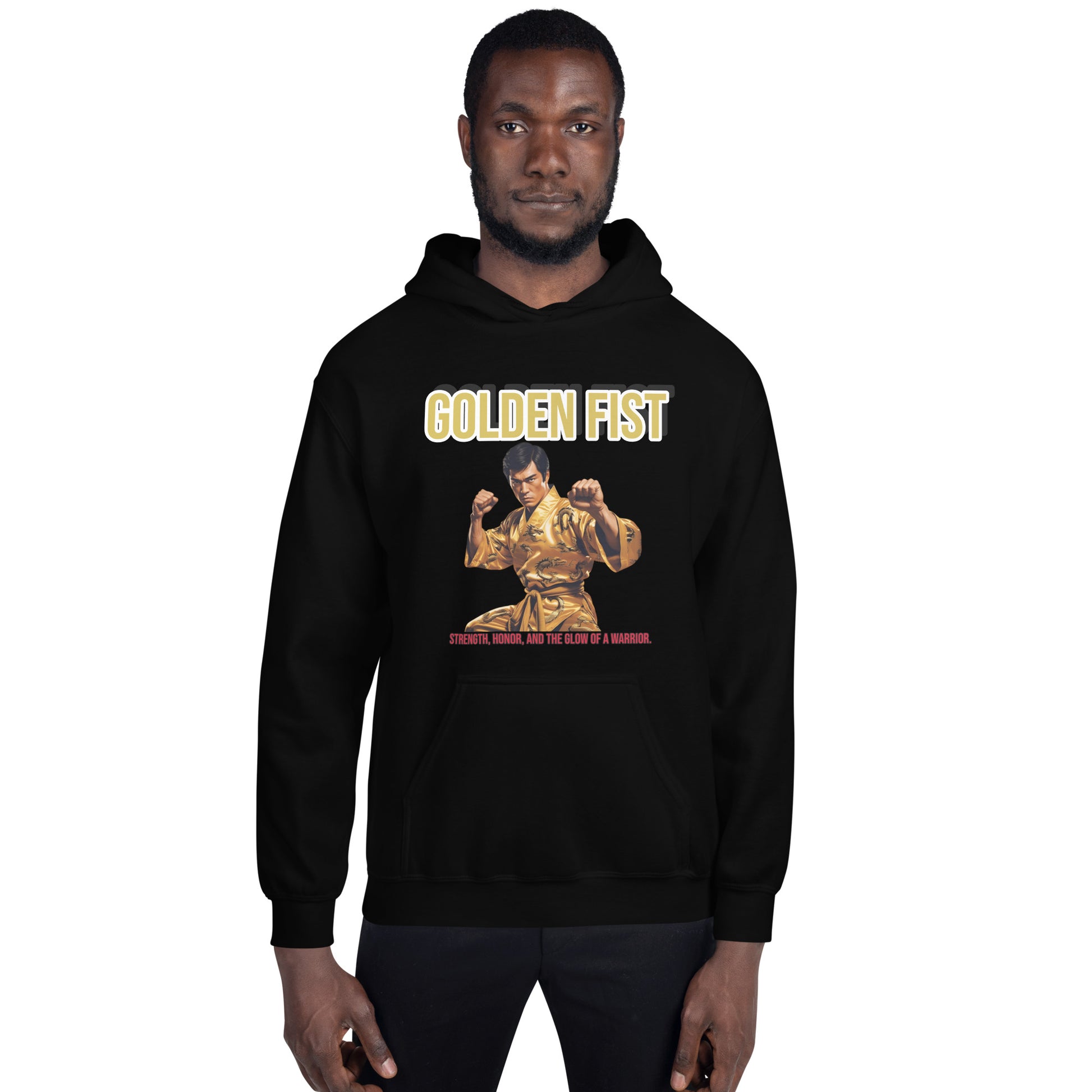 Kung-Fu Style Hoodie mit Retro-Charakter
