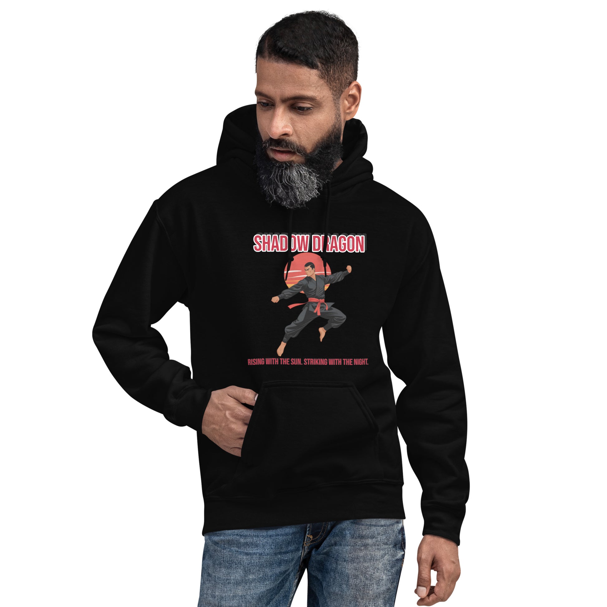 Kung-Fu Style Hoodie mit Retro-Charakter
