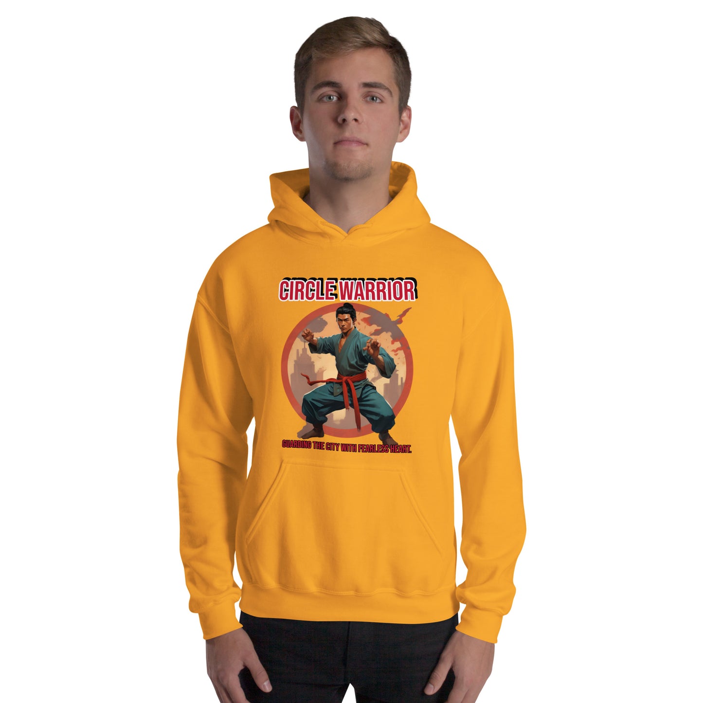 Kung-Fu Style Hoodie mit Retro-Charakter
