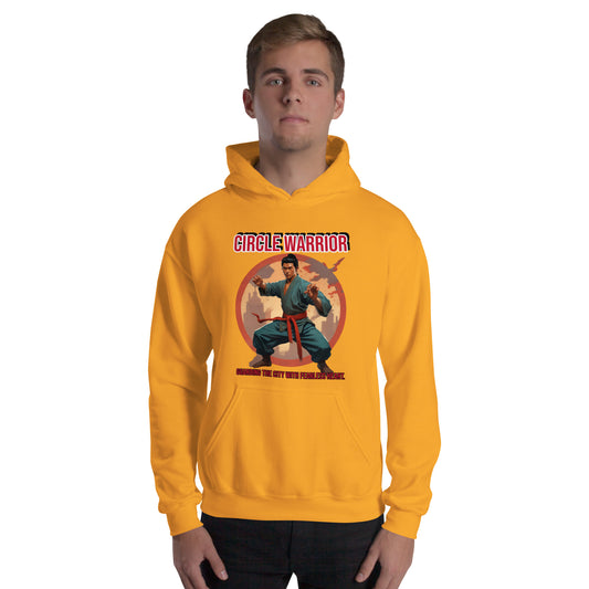 Kung-Fu Style Hoodie mit Retro-Charakter
