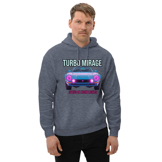 Synthwave Retro Hoodie mit Neonfarben und Retro-Motiven
