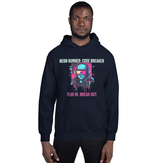 Synthwave Retro Hoodie mit Neonfarben und Retro-Motiven
