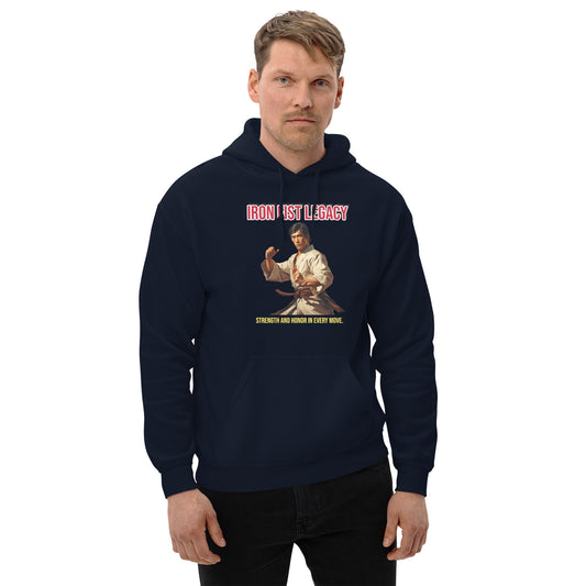 Kung-Fu Style Hoodie mit Retro-Charakter
