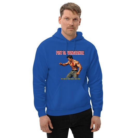 Kung-Fu Style Hoodie mit Retro-Charakter
