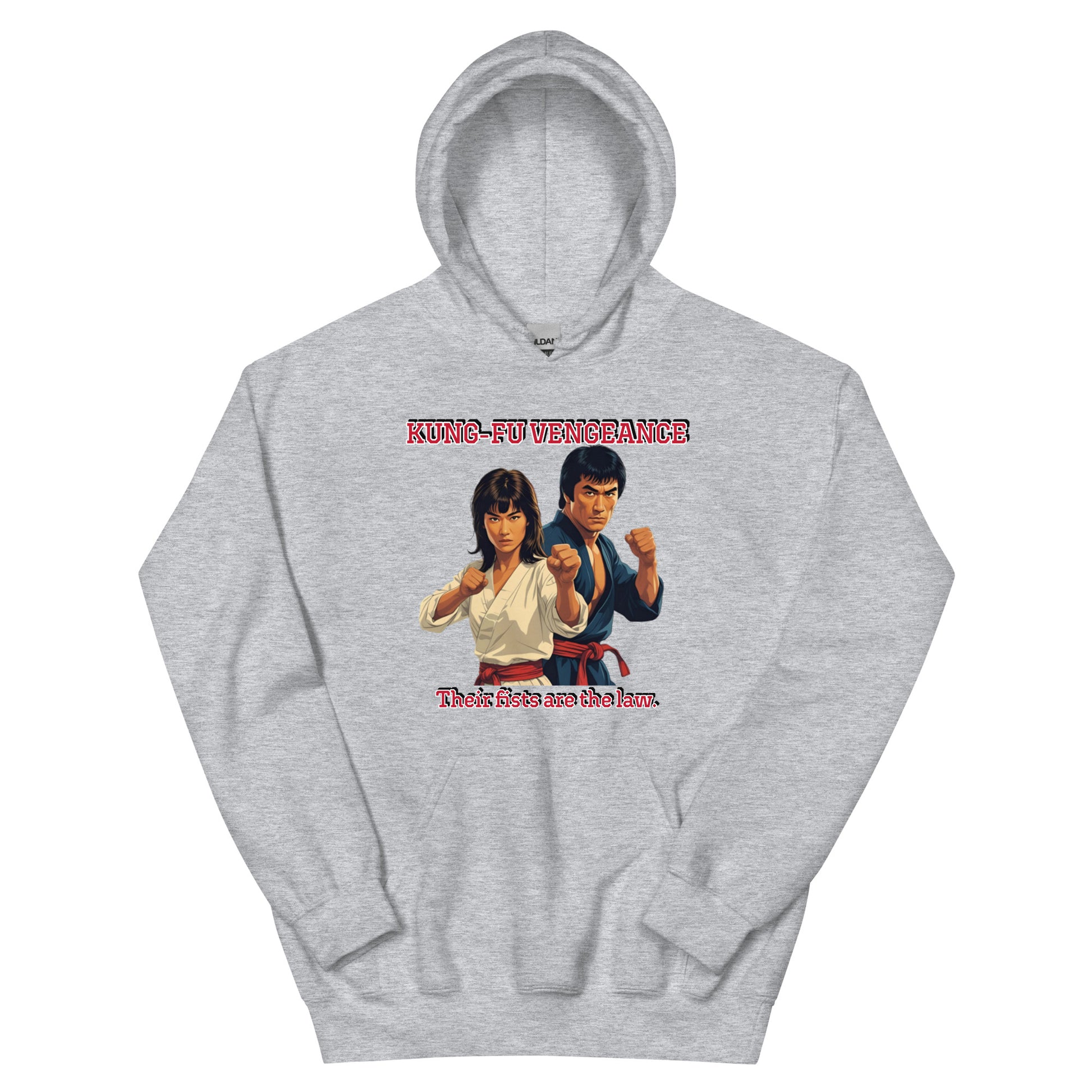 Kung-Fu Style Hoodie mit Retro-Charakter
