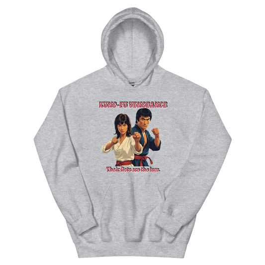 Kung-Fu Style Hoodie mit Retro-Charakter
