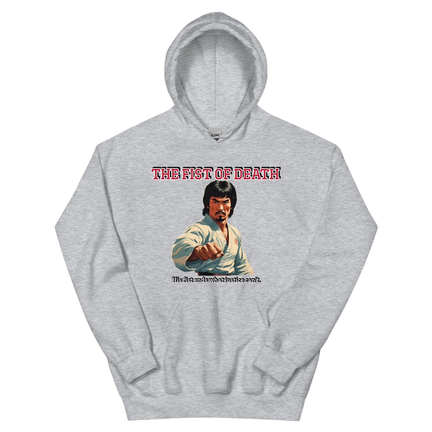 Kung-Fu Style Hoodie mit Retro-Charakter
