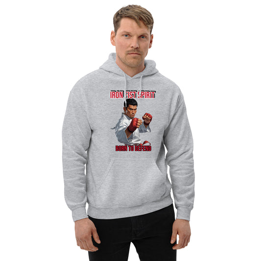 Kung-Fu Style Hoodie mit Retro-Charakter
